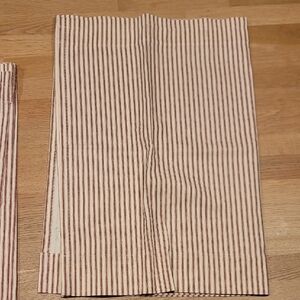 Set Of 6 Red Ticking Stripe 24" Long Tier Sets